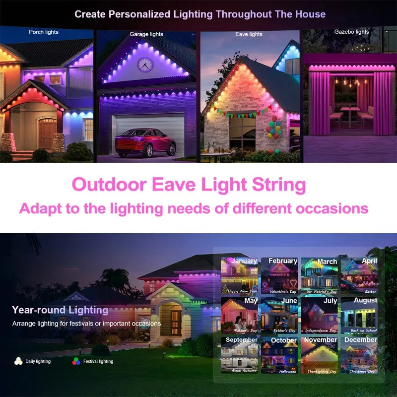 Smart RGB Eave Lights App & Remote