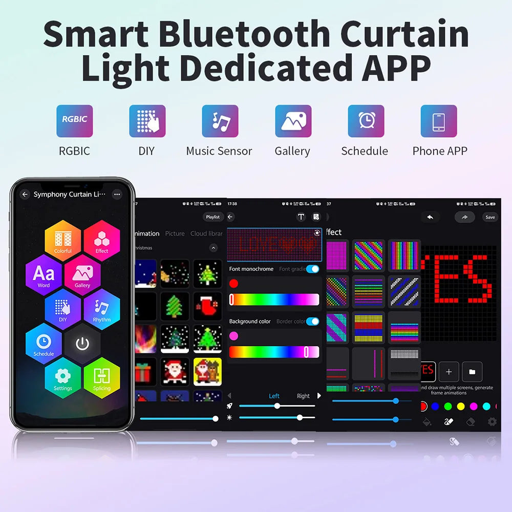 Smart Music LED Curtain Lights